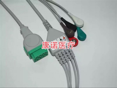 兼容GE一体五导心电扣子线